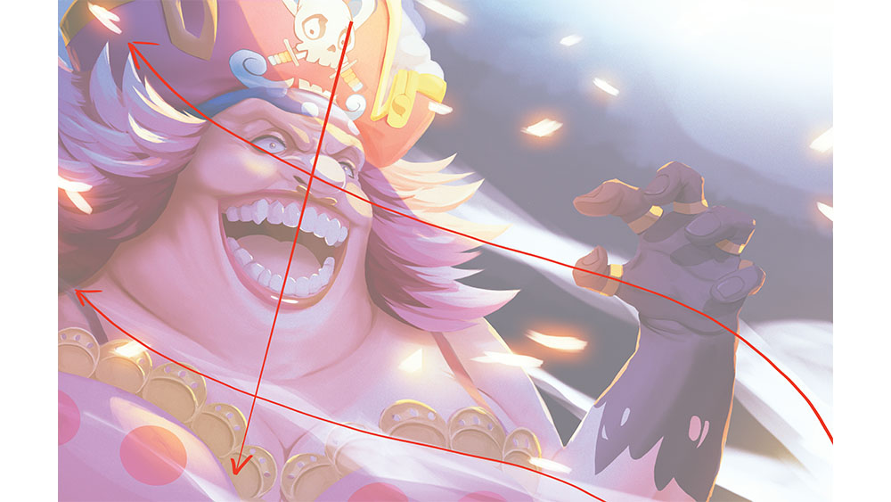An image from a tutorial on how to paint Big Mom from One Piece