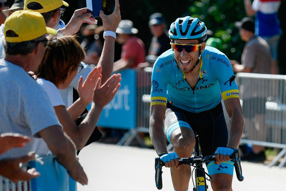 Omar Fraile (Astana) on his way to winning stage 14 at the Tour de France