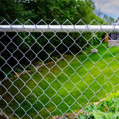 chainlink fence in backyard