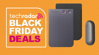 A Plaud Note and Plaud NotePin on an orange background next to a TechRadar badge reading 'Black Friday deals'