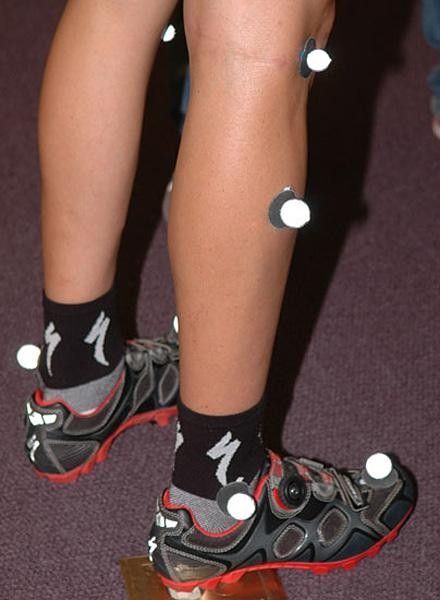 Strange Euro fashion or Halloween costume? Those are actually retro-reflective markers