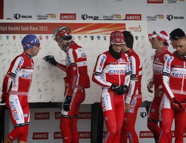 The Katusha team at the start