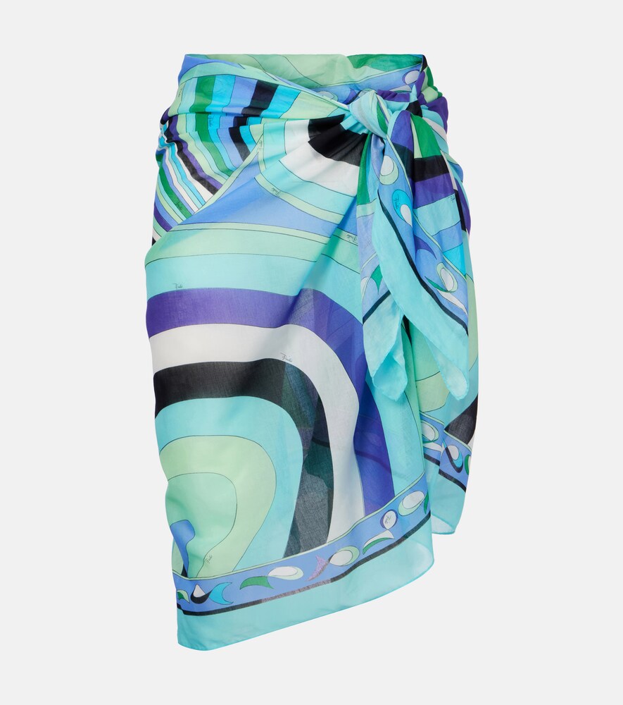 Pesci Printed Cotton Beach Cover-Up