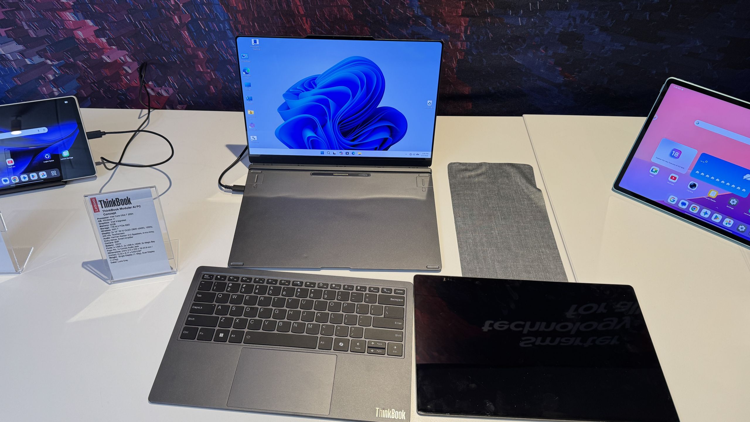 Lenovo's Framework-like Modular AI PC concept lets you put a screen just about anywhere — detachable keyboard and ports make the machine customizable