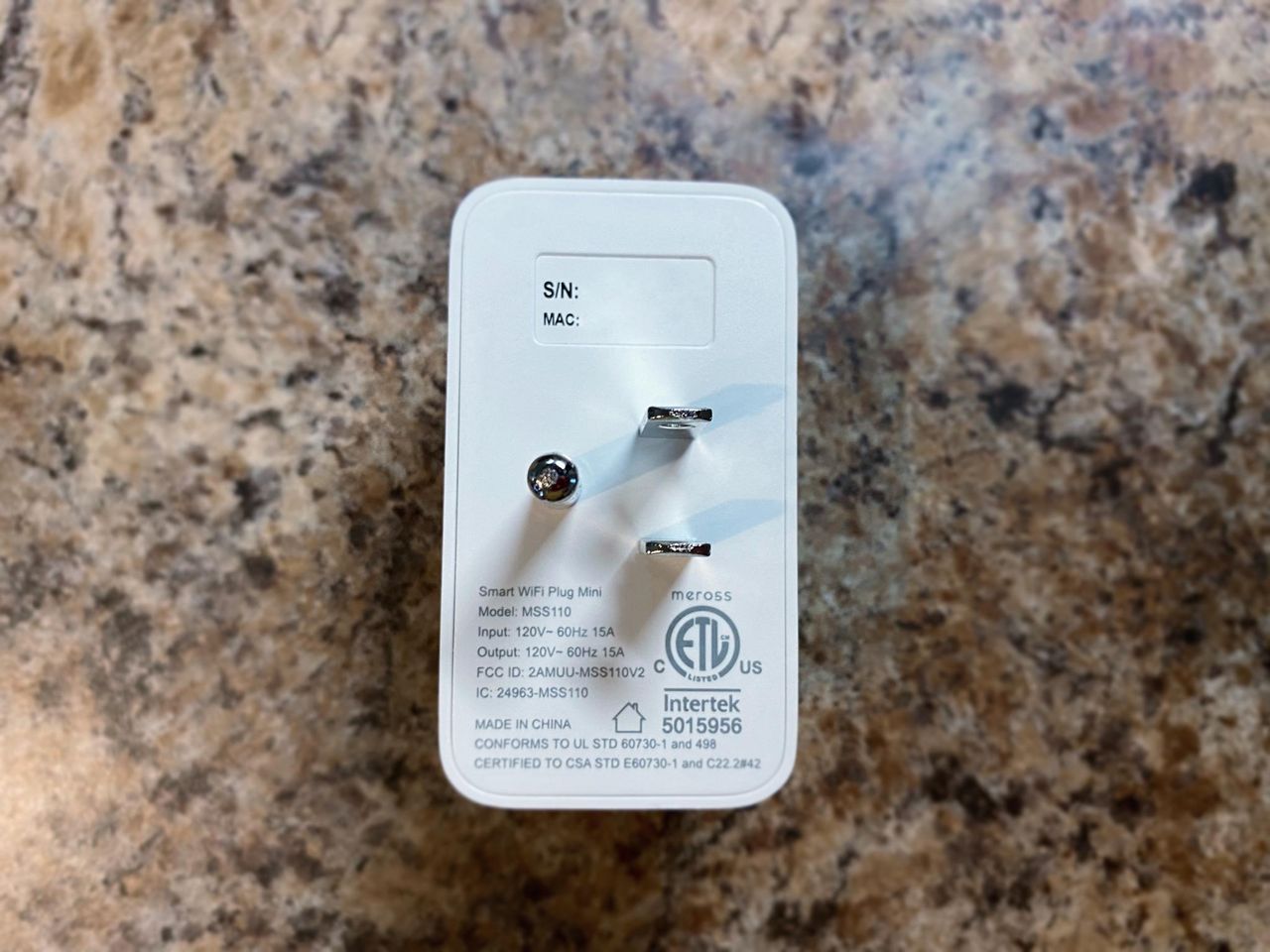 Meross Smart Wifi Plug Mini back