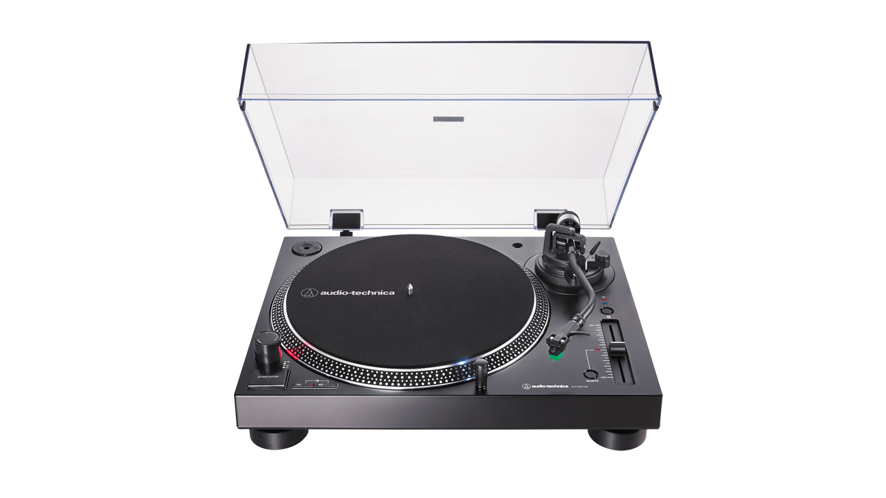 The Audio-Technica AT-LP120XBT-USB turntable in black