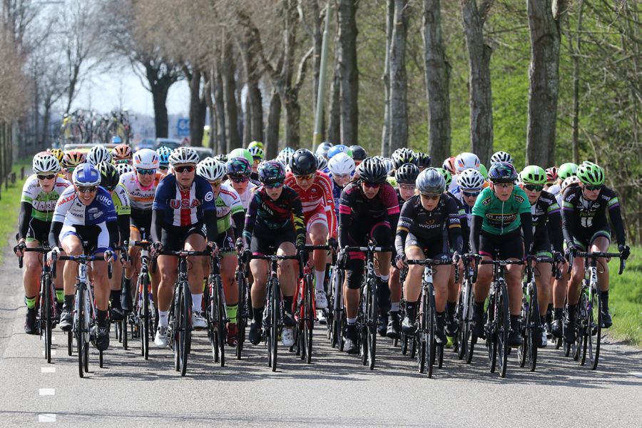The peloton sitting back enjoying a nice day
