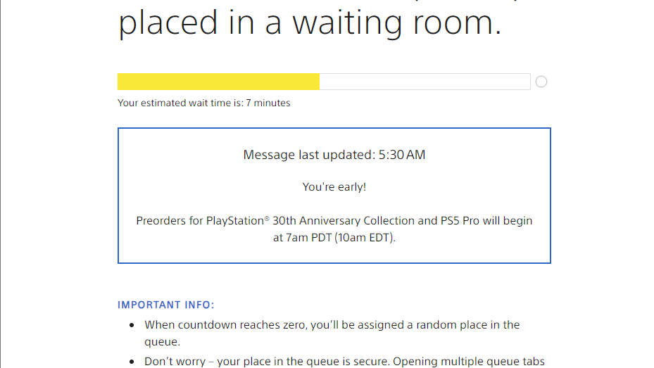 The PS5 Pro queue in the US.