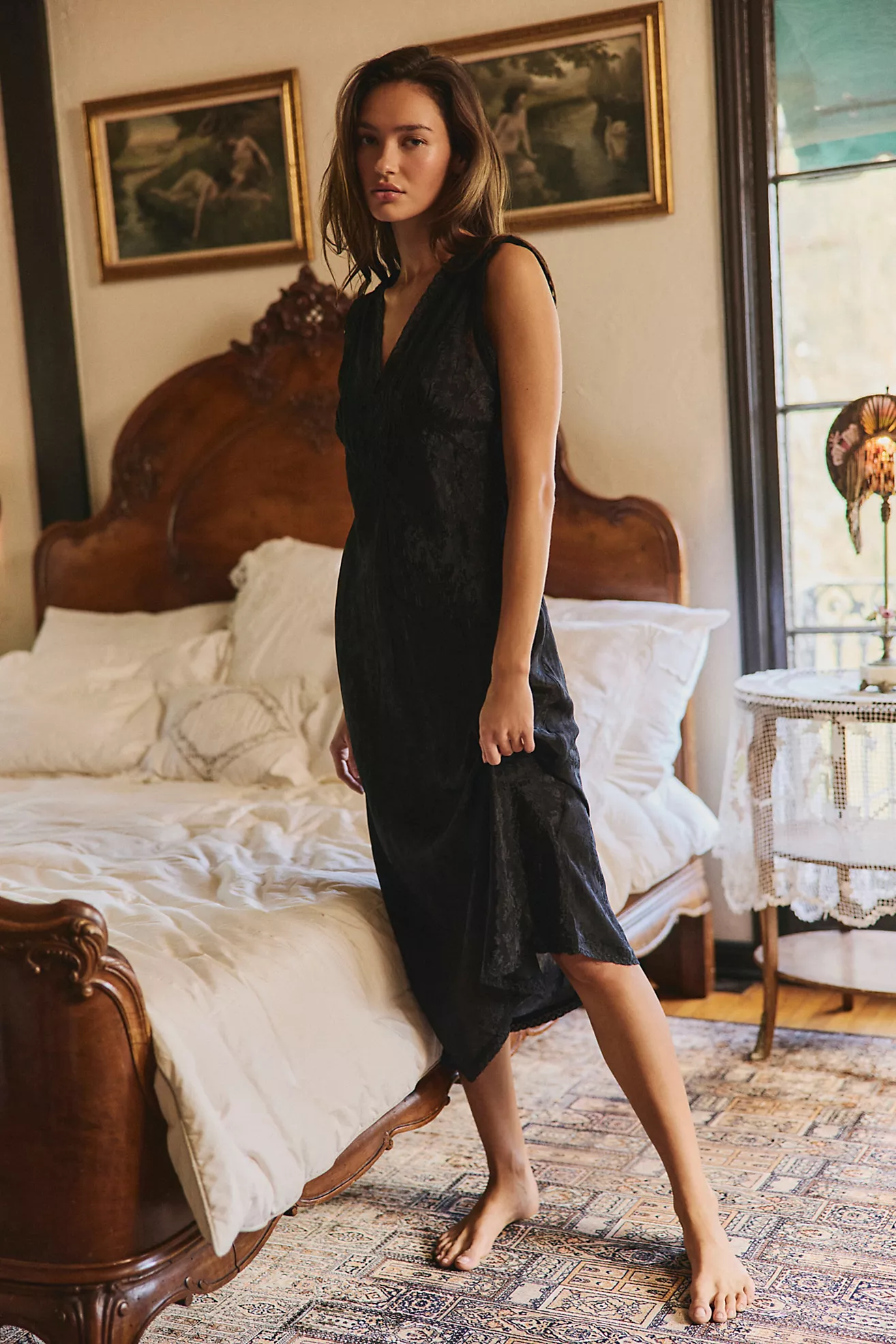 Me &amp; You Satin Midi Slip Dress