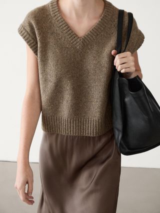 100% Wool V-Neck Vest