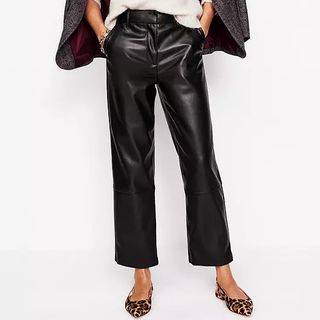 Boden Faux Leather Tapered Trousers