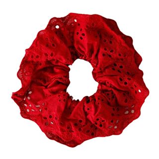 Anthropologie Broderie Oversized Hair Scrunchie