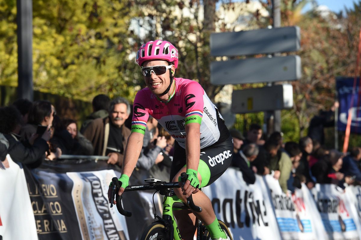 Sebastian Langeveld (EF Education First-Drapac) smiles as he finishes the stage