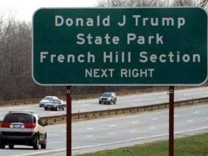 Donald J Trump State Park road sign.