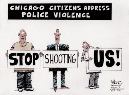 Editorial cartoon U.S. Chicago citizens police violence