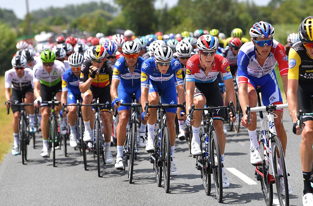 Quick-Step Floors set up Fernando Gaviria during stage 1 at the Tour de France