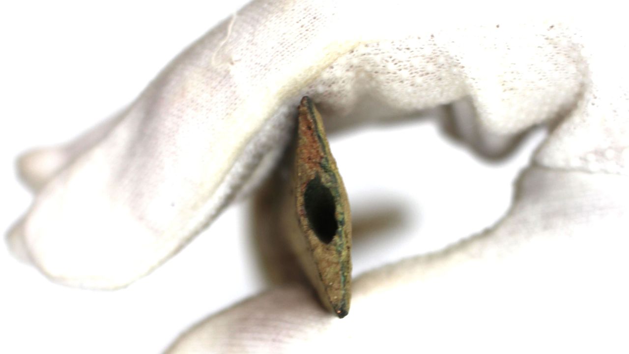 The bronze blade of the sword is hollow for part of its length and X-ray analysis has shown it was not very strong &ndash; it may have been used in ceremonies, rather than for combat.