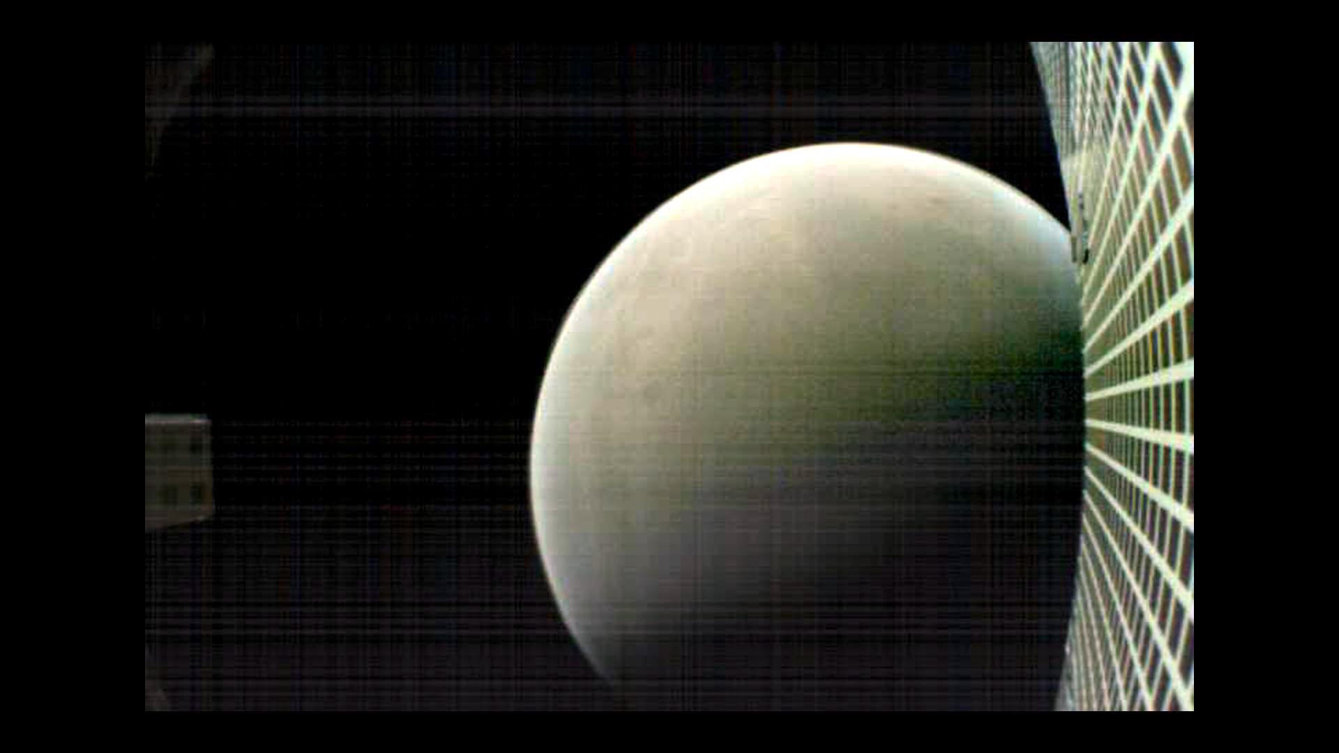 A nanosatellite took this photo of Mars.