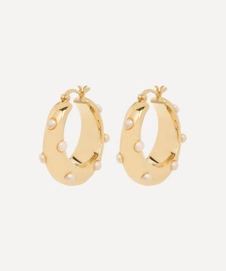 Pendientes tipo argolla Twist a Classic chapados en oro de X Liberty