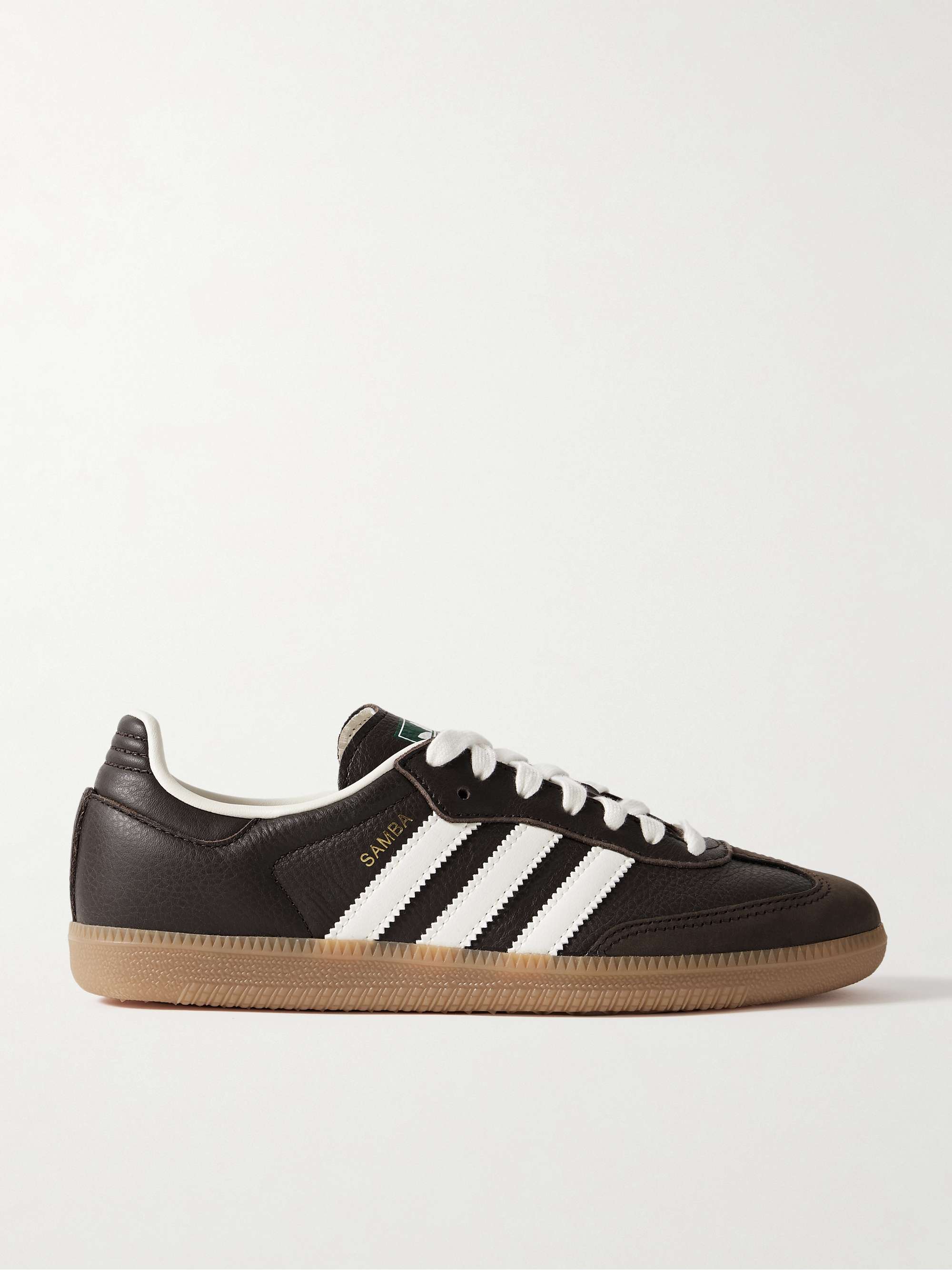 Samba Og Suede-Trimmed Textured-Leather Sneakers