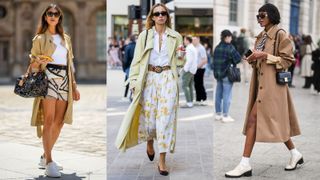 street style influencers showing how to style a trench coat for spring/summer