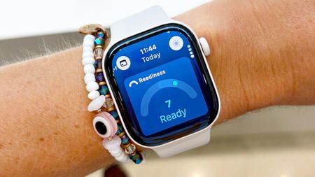 Close-up of the Apple Watch 12 on a user's wrist with the new dynamic Readiness Score shown