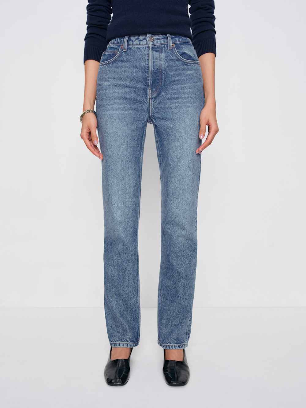 Cynthia High Rise Straight Long Jeans