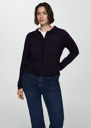 Polo-Neck Cardigan - Women | Mango Usa