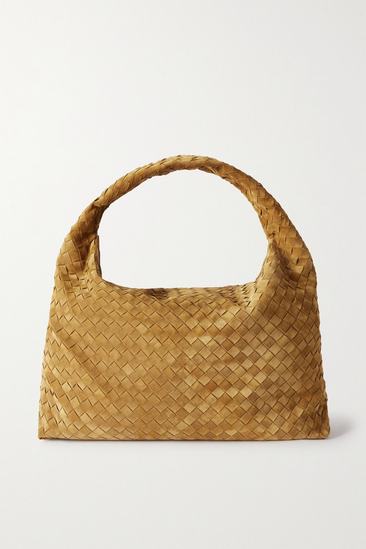 Large Hop Intrecciato Suede Shoulder Bag