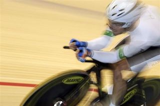 Jack Bobridge (Australia) on his way to third place in the men's pursuit qualifying.