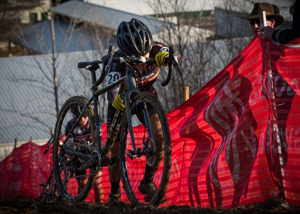 Crystal Anthony (Boulder Cycle Sport) makes her way up the run up