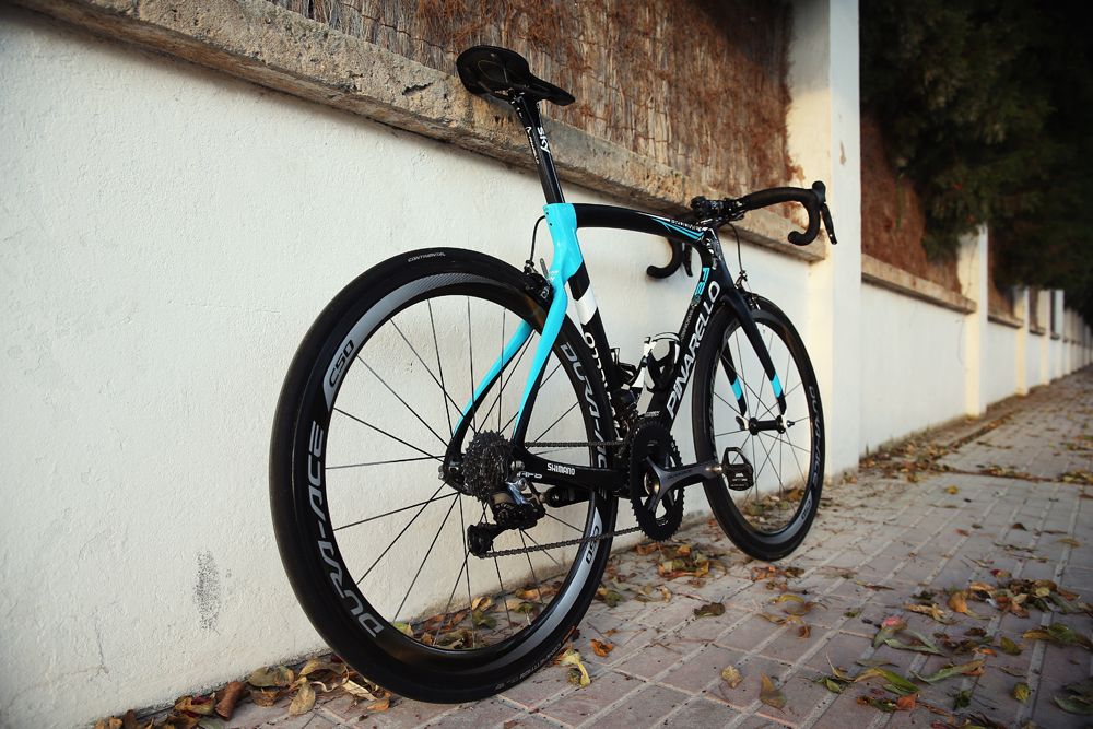Chris Froome's 2016 Pinarello on show at the Team Sky training camp