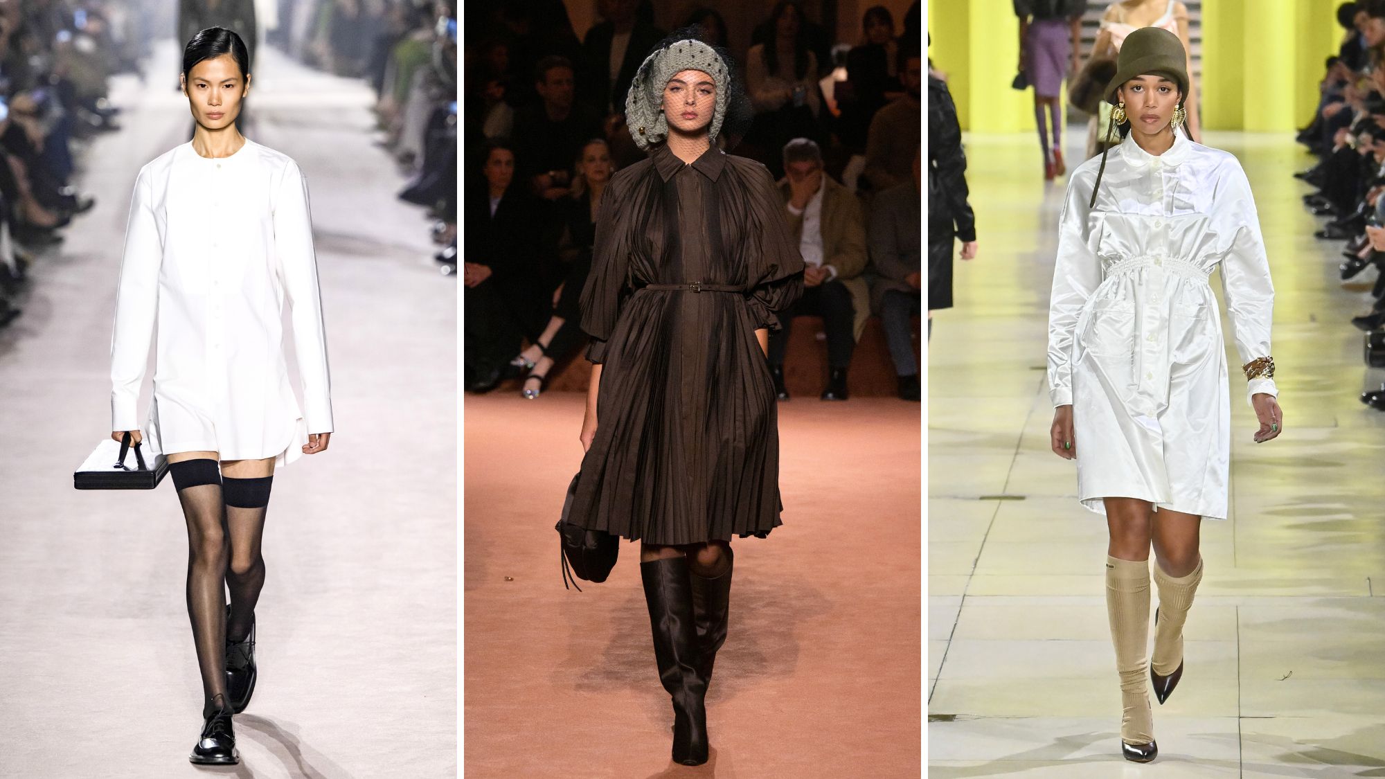 Shirt dresses AW25 Catwalks, Victoria Beckham, Fendi, Miu Miu