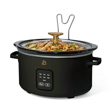 Beautiful 4qt Slow Cooker With Touch-Activated Display, Black Sesame by Drew Barrymore