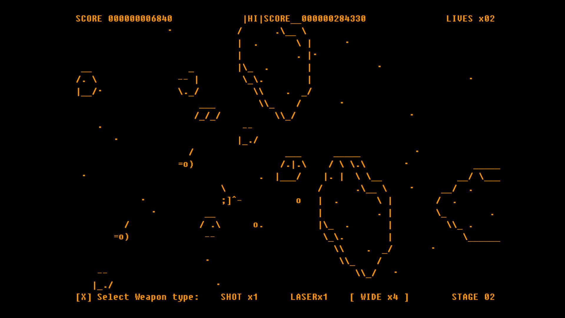 40-year-old Arcade classic shoot ‘em up Gradius gets pure ASCII PC remake — you can even save your gaming screenshots as .TXT files