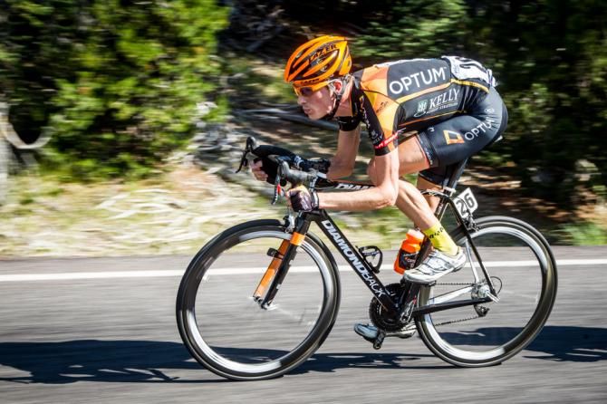 Will Routley (Optum) tucked in on the descent.