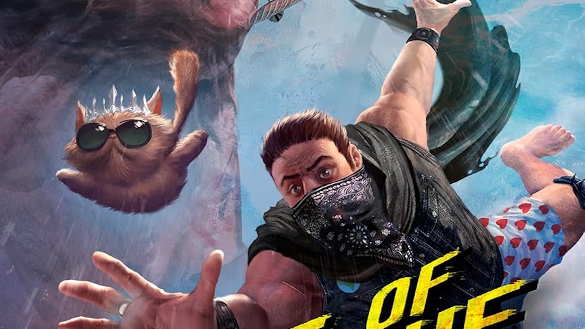 Donut and Carl free-falling on the cover of The Gate of the Feral Gods (Dungeon Crawler Carl Book 4)