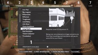 Selecting perks in Fallout: London.