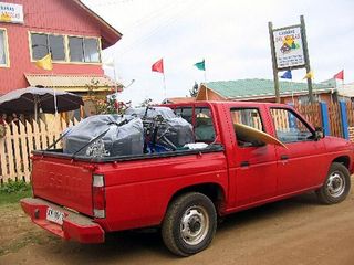The red Camionetta carried Mike & Mary's worldly possessions throughout the trip.