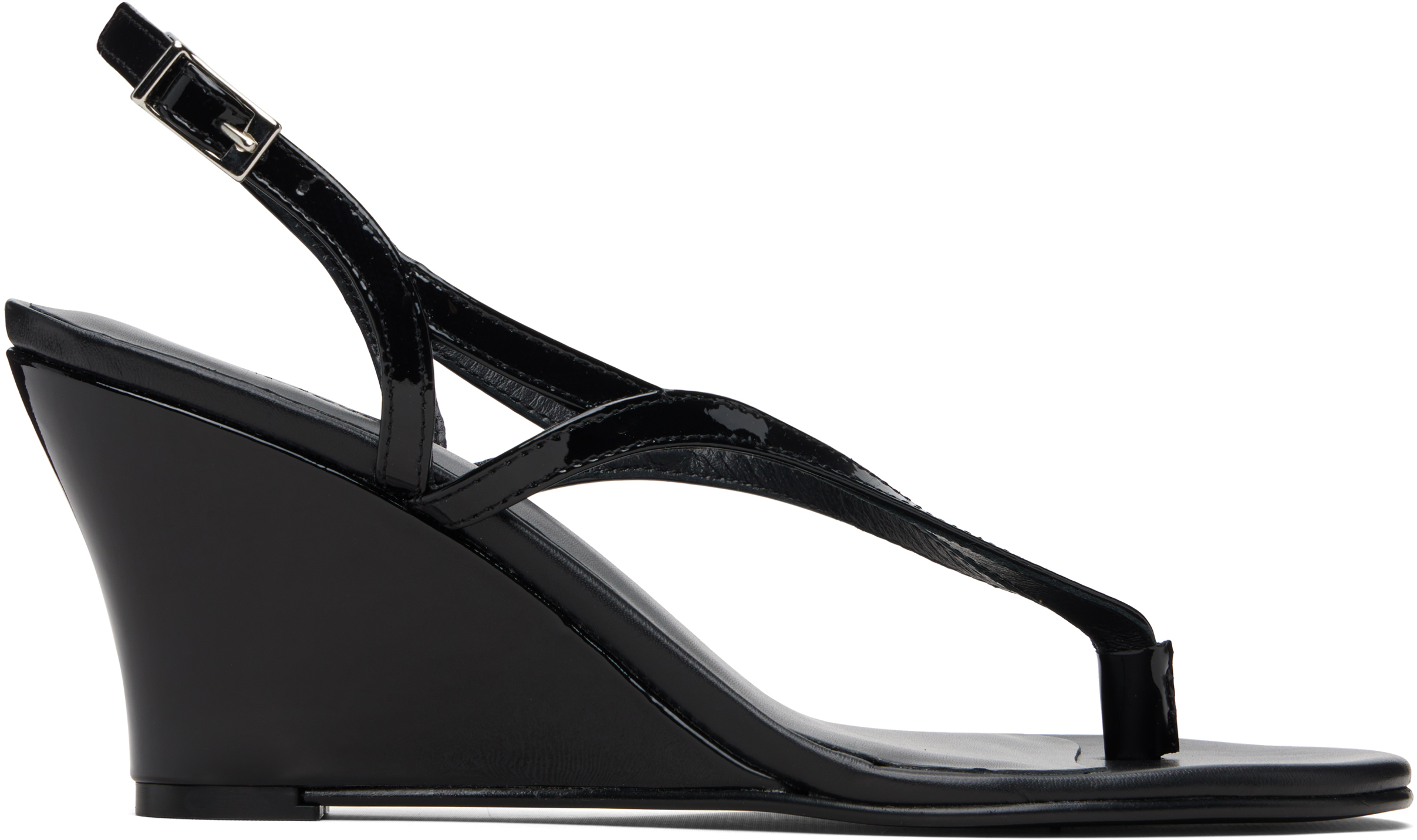 Black Wedge Heeled Sandals