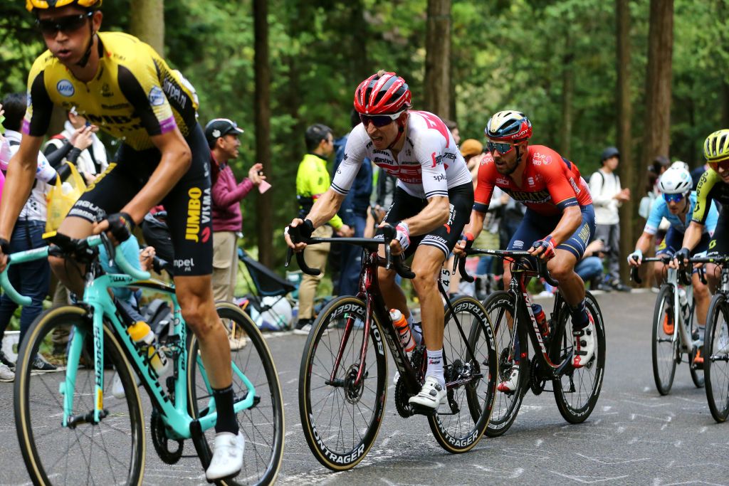 Bauke Mollema (Trek Segafredo) riding in the lead group at the Japan Cup