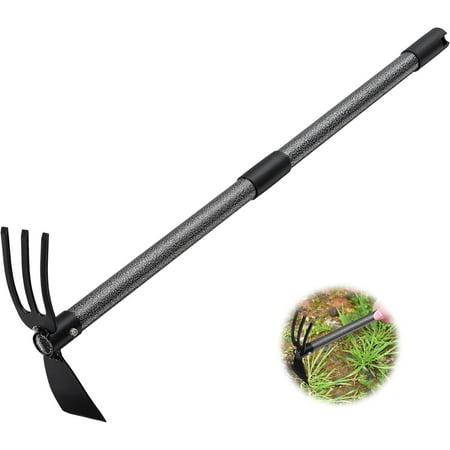 Yeyebest Hoe Garden Tool With Two-Head, 31" Adjustable Long Handle Hoe and Cultivator