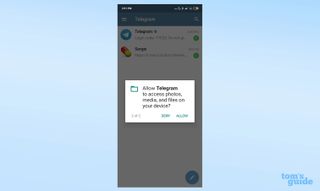 Screenshot of Telegram permissions