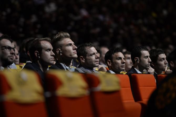 Marcel Kittel (Giant - Shimano), Cadel Evans (BMC), Vincenzo Nibali (Astana)