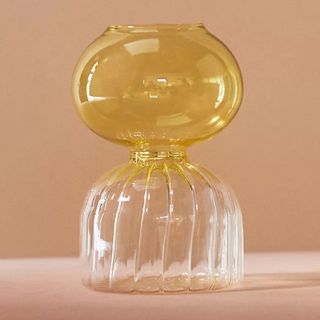 yellow glass vase