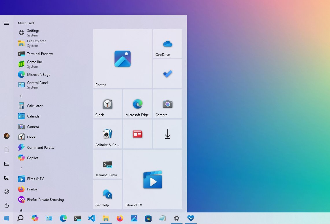 Windows 10 Start menu