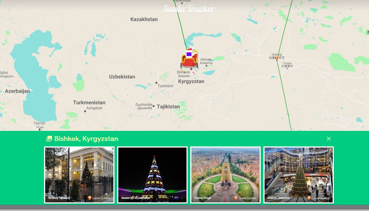 Santa over Kazakhstan