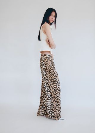 Leopard-Print Wideleg Jeans