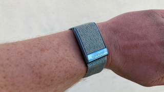 Whoop 4.0 band being tested on person's wrist
