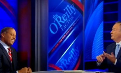 Juan Williams listens to Bill O'Reilly's list of reasons why he is better off for having been fired.